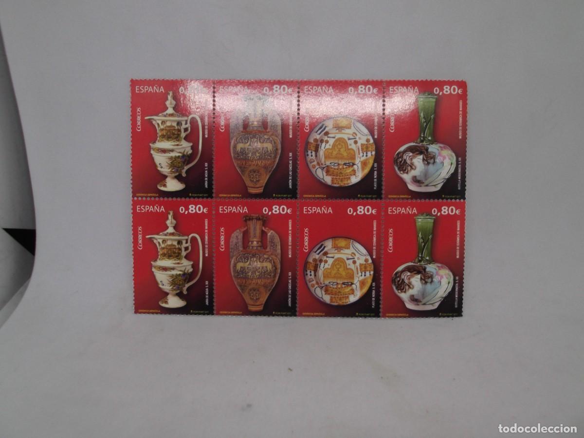 Stamps: Lote de dos series sellos Espa&ntilde;a 2011.Cer&aacute;mica Espa&ntilde;ola.Nuevos