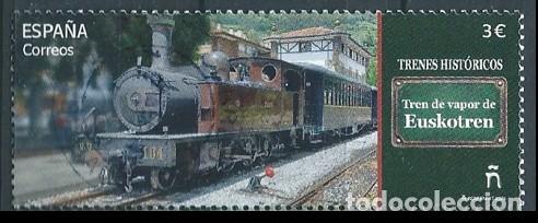 Sellos: ESPA&Ntilde;A 2025 TRENES HIST&Oacute;RICOS. TREN DE VAPOR DE EUSKOTREN USADO ED 5866 YT 5627