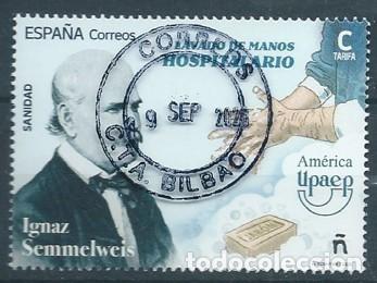 Sellos: ESPA&Ntilde;A 2025 AM&Eacute;RICA UPAEP SANIDAD I. SEMMELWEIS LAVADO DE MANOS HOSPITALARIO USADO ED 5871 YT 5632