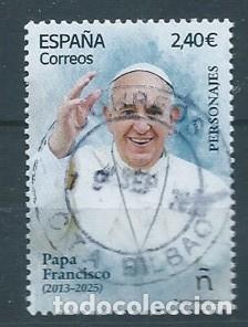 Sellos: ESPA&Ntilde;A 2025 PERSONALIDADES: PAPA FRANCISCO (2013-2025) USADO ED 5882 YT 5643