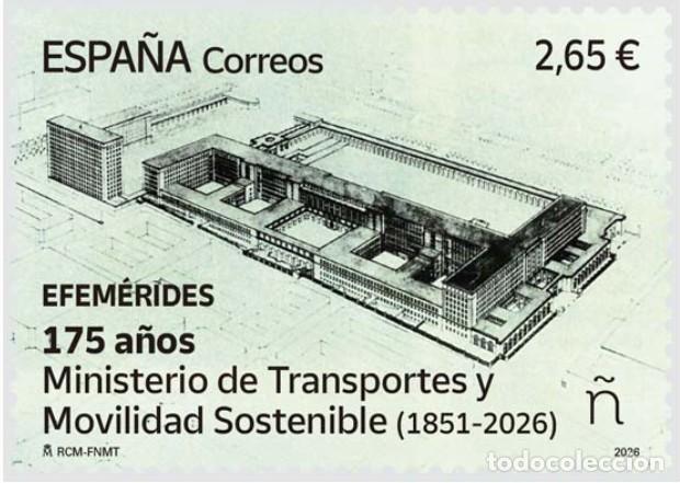 Sellos: ESPA&Ntilde;A 2026 175&ordm; ANIV MINISTERIO DE TRANSPORTES Y MOVILIDAD SOSTENIBLE MNH ED 5959 YT 5
