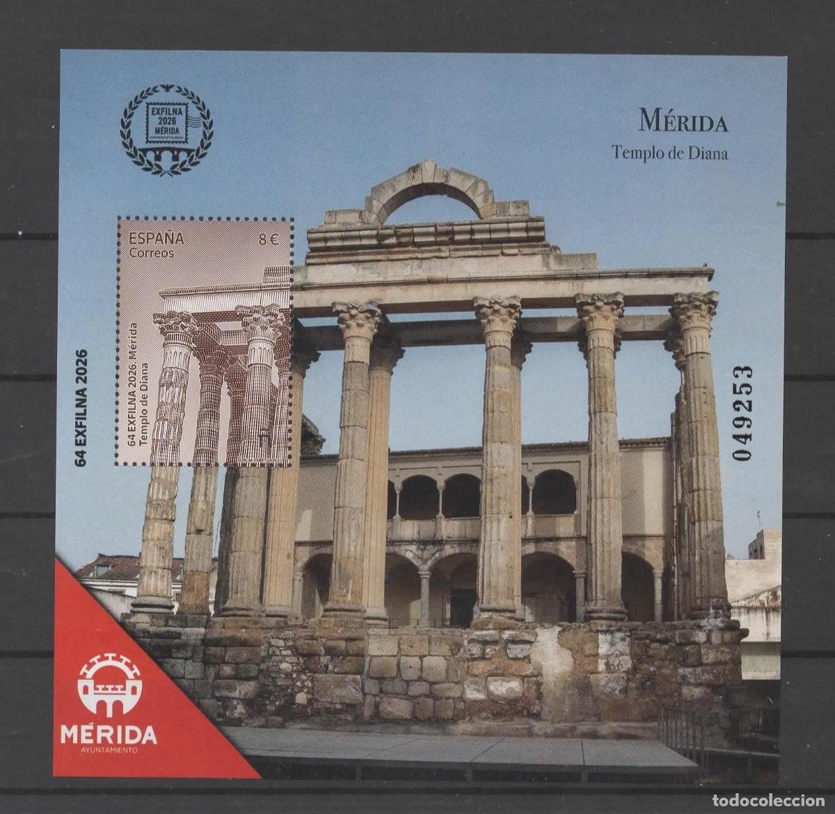 Sellos: ESPA&Ntilde;A MERIDA TEMPLO DE DIANA ROMAN EMPIRE ARQUITECTURA