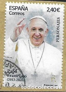 Sellos: SELLO USADO ( aun por despegar) DE ESPA&Ntilde;A 2025, PAPA FRANCISCO