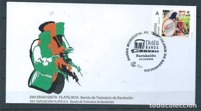 Sellos: 2026 XXV EXPOSICI&Oacute;N FILAT&Eacute;LICA BANDA MUNICIPAL DE TXISTULARIS DE BARAKALDOKO ERAKUSKETA FILATELIKOA