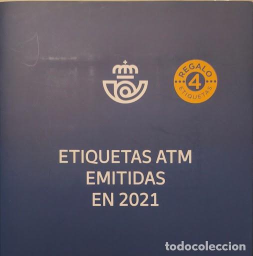 Sellos: Espa&ntilde;a 2021 - Carpeta Oficial &rdquo;Etiquetas ATM Emitidas en 2021&rdquo; - Colecci&oacute;n Completa+4 regalo