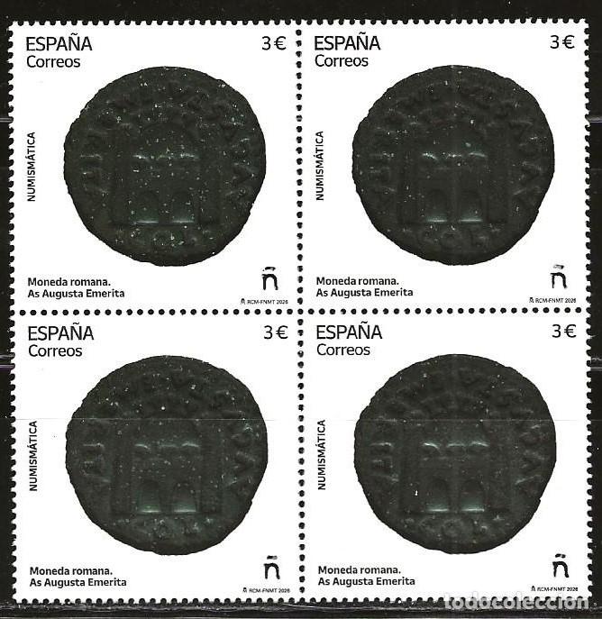 Sellos: ESPA&Ntilde;A 2026 NUMISMATICA, MONEDA ROMANA (NUEVO) X4