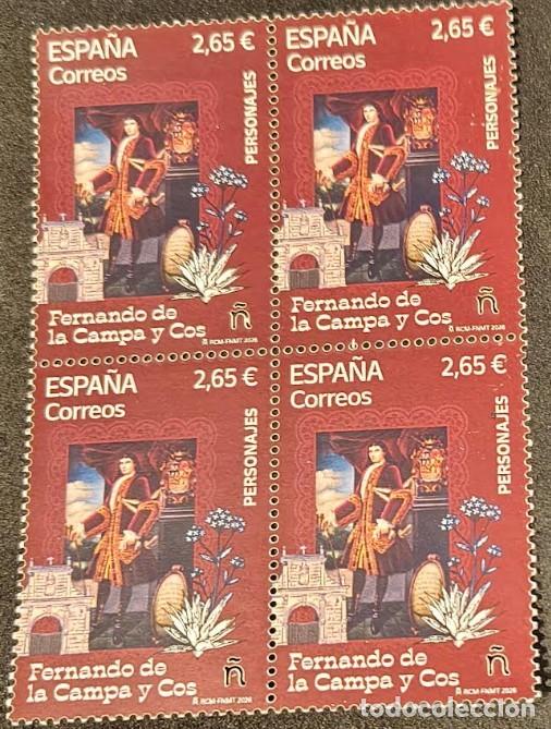 Sellos: ESPA&Ntilde;A 2026 PERSONAJES. FERNANDO DE LA CAMPA Y COS BLOQUE 4V ED 5958 YT 5718