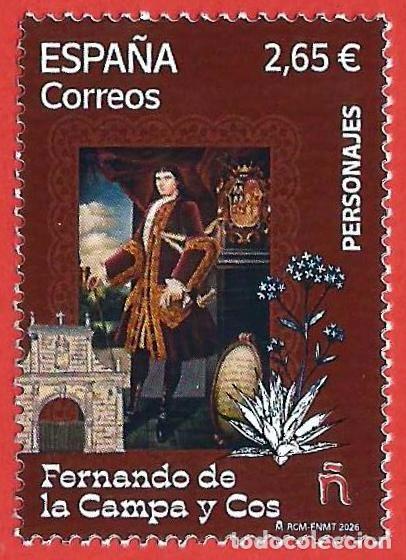 Sellos: Espa&ntilde;a. 2026. Personajes. Fernando de la Campa y Cos