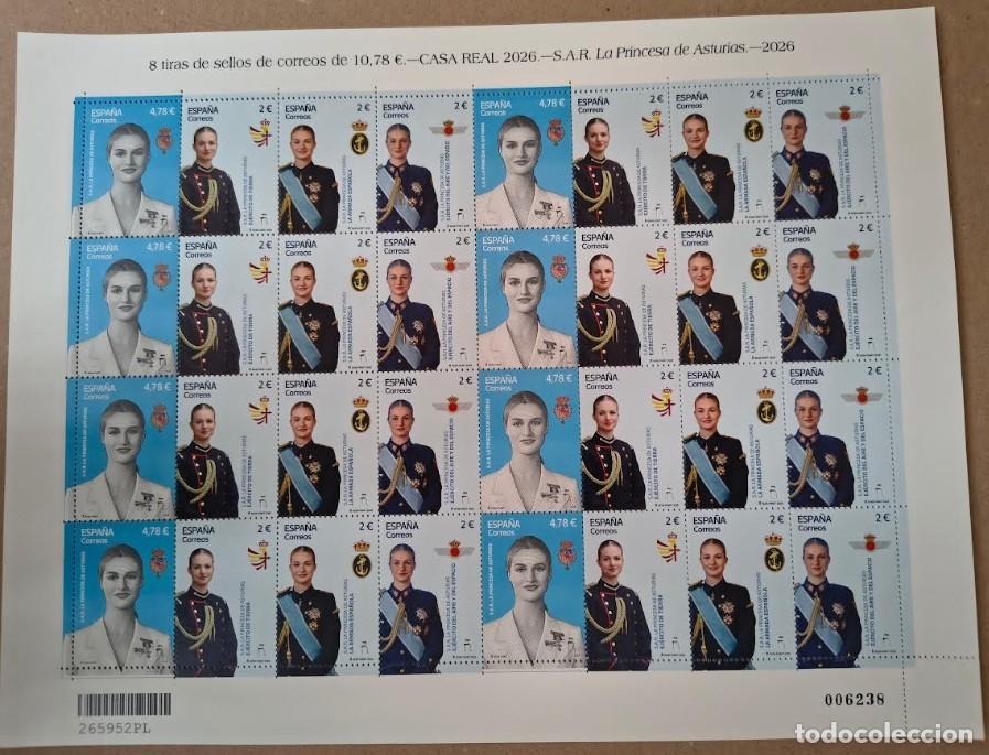 Sellos: ESPA&Ntilde;A 2026 PRINCESA DE ASTURIAS,ARMADA, DEL EJ&Eacute;RCITO DEL AIRE Y DEL ESPACIO 32V ED 5962-5 YT 5722-5