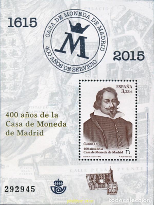 Sellos: 340404 MNH ESPA&Ntilde;A 2015 400 A&Ntilde;OS DE LA CASA DE MONEDA DE MADRID