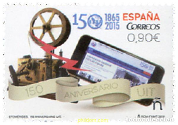 Sellos: 346008 MNH ESPA&Ntilde;A 2015 150 ANIVERSARIO DE LA UIT. UNION INTERNACIONAL DE TELECOMUNICACIONES