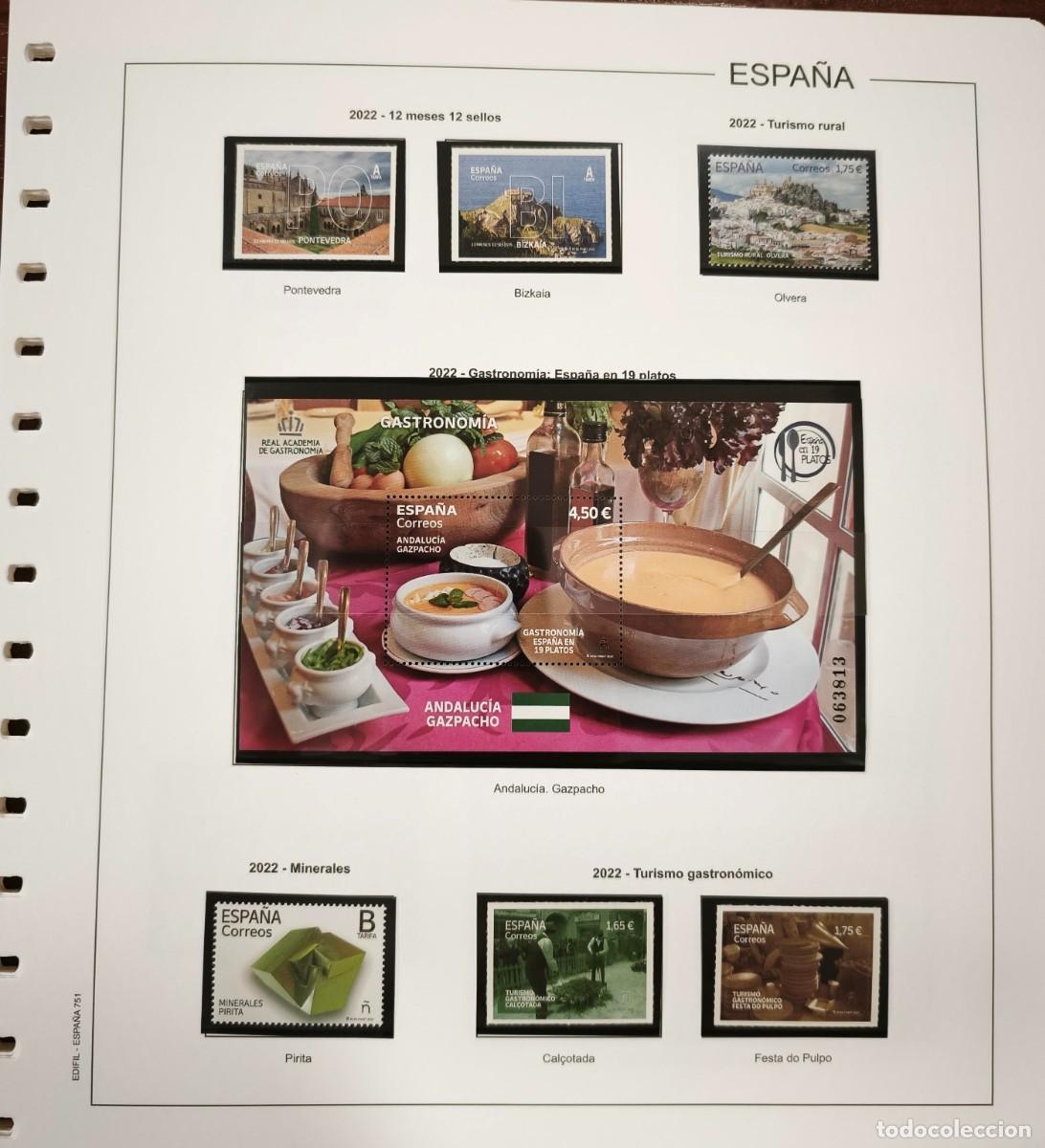 Sellos: ESPA&Ntilde;A. A&Ntilde;O 2022.COLECCION COMPLETA DE SELLOS Y HB. VALOR CAT&Aacute;LOGO EDIFIL 440 &euro;