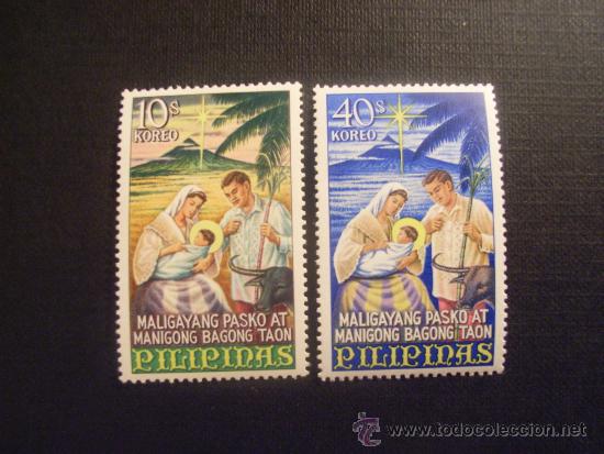 Sellos: FILIPINAS N&ordm; YVERT 680/1*** A&Ntilde;O 1967. NAVIDAD - Foto 1
