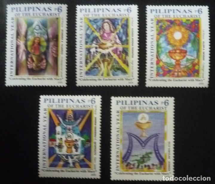 Sellos: CINCO SELLOS DE FILIPINAS. TEMA EUCARISTIA - Foto 1