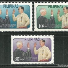 Sellos: FILIPINAS 1962 IVERT 547/49 *** ANIVERSARIO DE LA PRESIDENCIA DE DIORDADO MACAPAGAL