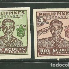 Sellos: FILIPINAS 1949 IVERT 351/52 *** 25º ANIVERSARIO DEL SCOUTISMO