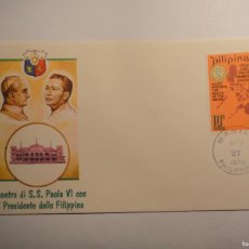 Sellos: SOBRE, FILIPINAS, ENCUENTRO DE PABLO VI CON PRESIDENTE DE FILIPINAS, AÑO 1970, REF 1334