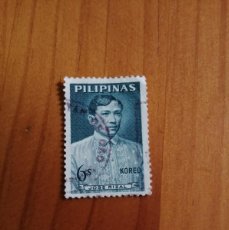 Sellos: FILIPINAS - VALOR FACIAL 6 S - PERSONAJES, JOSE RIZAL , LITERATURA, MEDICINA