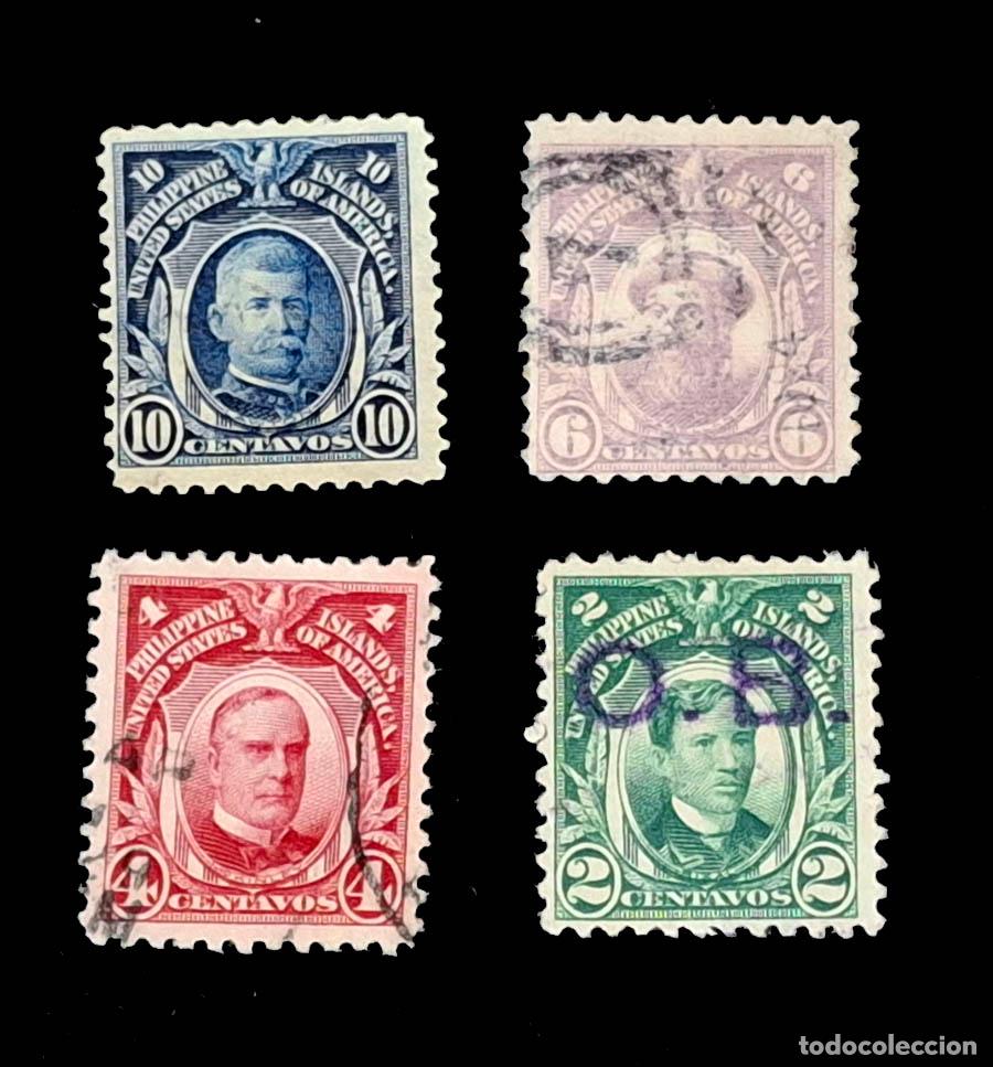Francobolli: 4 sellos Filipinas, Ocupaci&oacute;n Estados Unidos