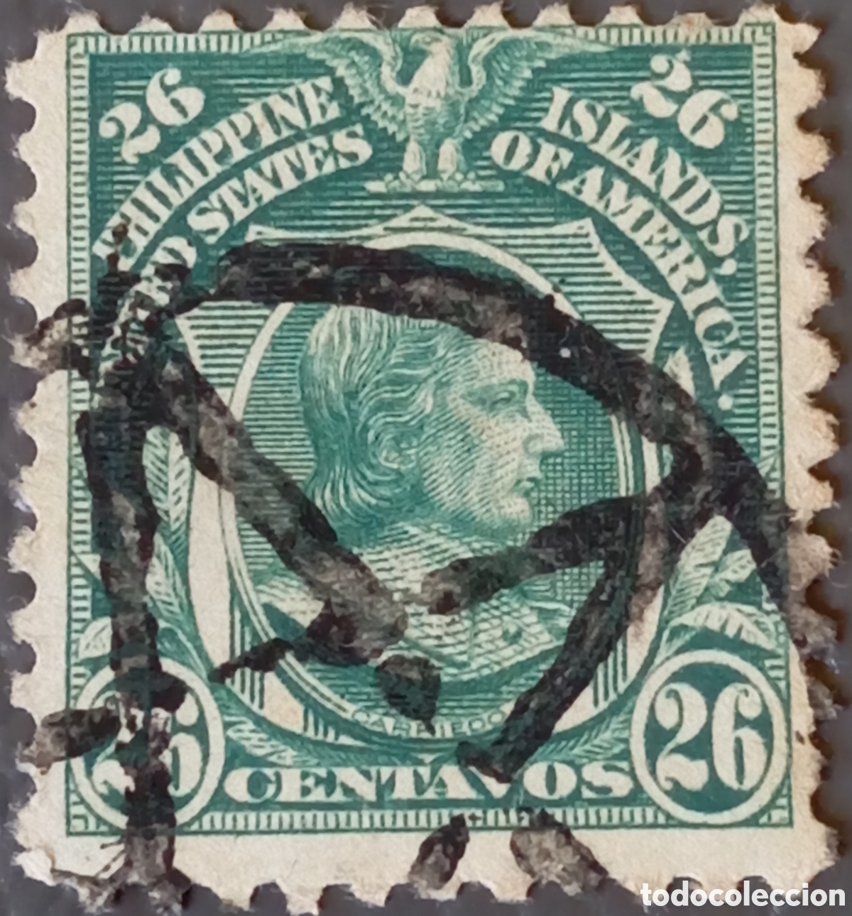 Sellos: Sello Filipinas 1911 - 26c Francisco Carriedo (Scott #269) con Matasellos Estrella &rdquo;Killer&rdquo;