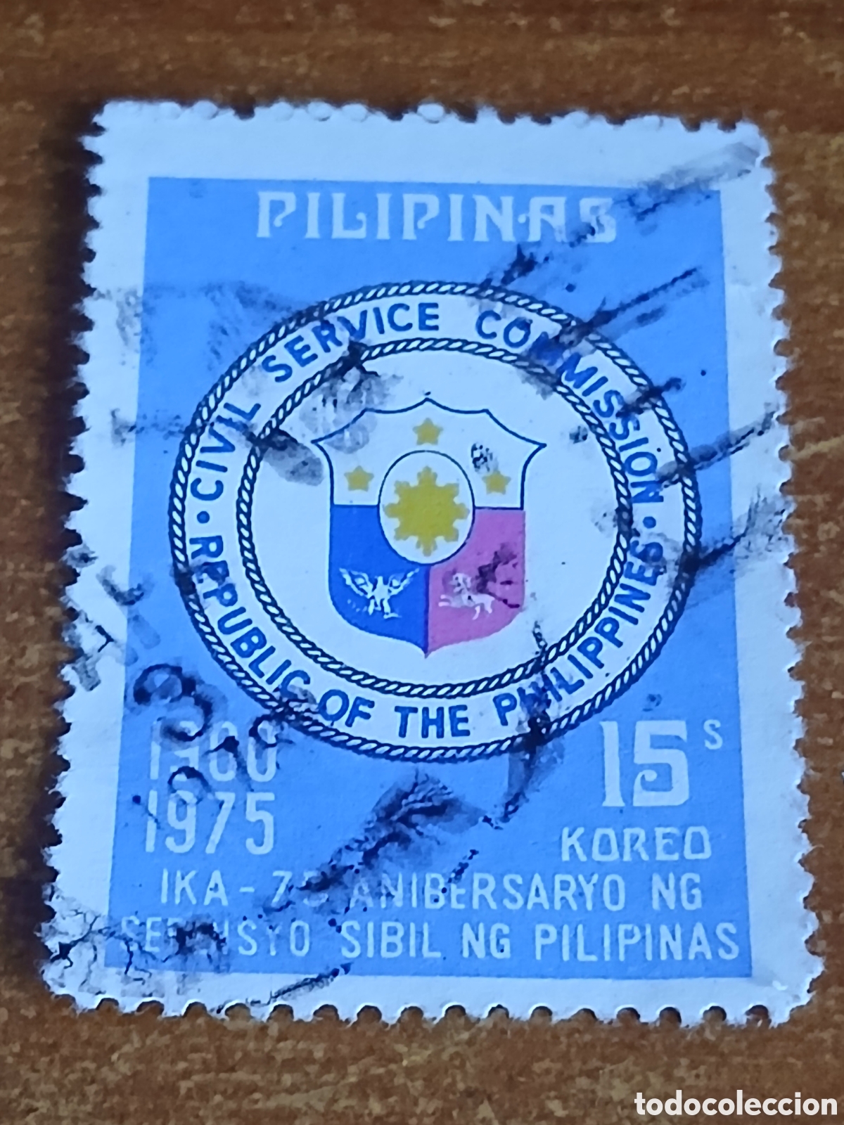 Sellos: Sello Filipinas 1.975 -75&deg; Aniversario de la Comisi&oacute;n de Servicio Civil- 15 c&eacute;ntimos