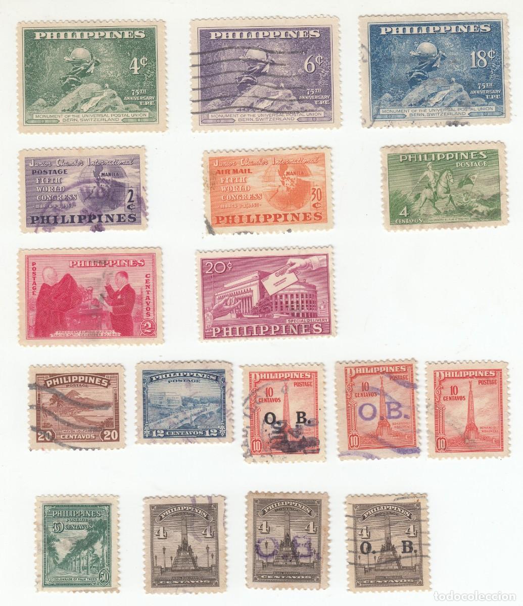 Sellos: 17 SELLOS DIFERENTES DE FILIPINAS. PHILIPPINES. PILIPINAS