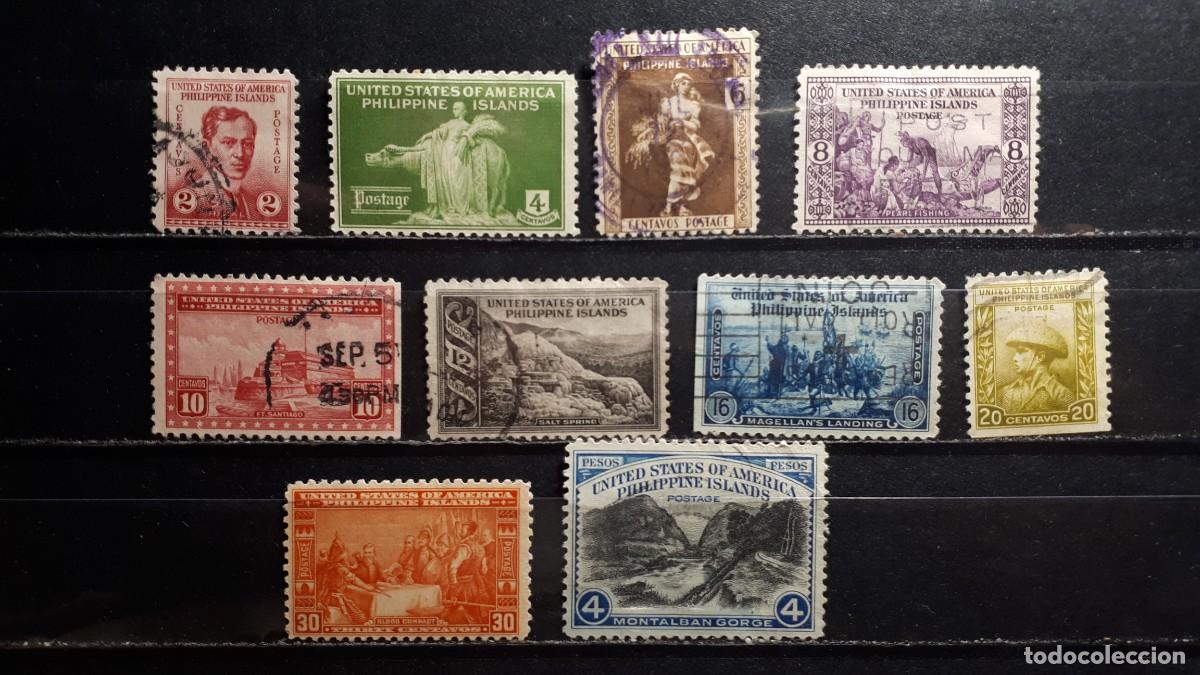 Sellos: FILIPINAS. OCUP. Americana. A&Ntilde;O 1935. &deg;. Yvert 247/54, 256, 259