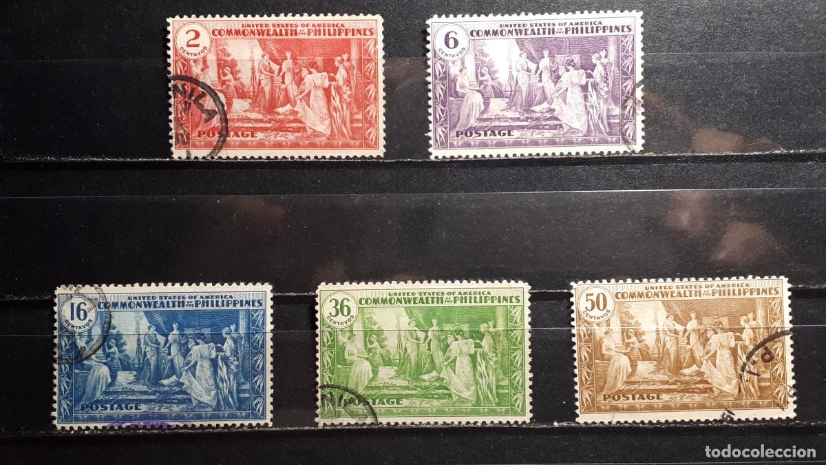 Sellos: FILIPINAS. CONFEDERACI&Oacute;N . A&Ntilde;O 1935. &deg;. Yvert 261/5