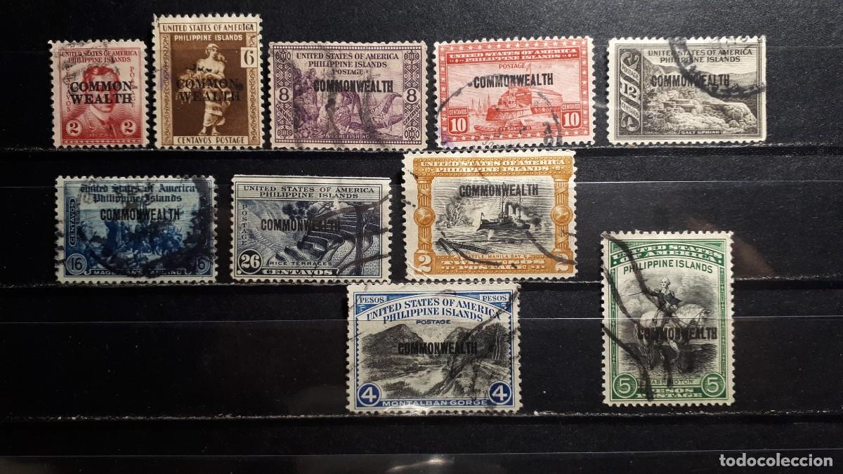 Sellos: FILIPINAS. CONFEDERACI&Oacute;N . A&Ntilde;O 1936. &deg;. Yvert 272, 274/8, 280, 282.