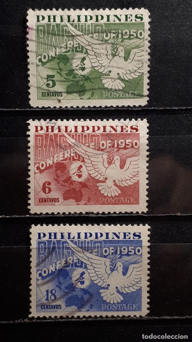 Sellos: FILIPINAS . A&Ntilde;O 1950. &deg;. Yvert 368/70