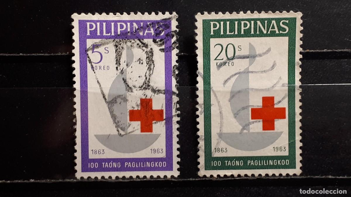 Sellos: FILIPINAS. A&Ntilde;O 1963. &deg;. YVERT 570, 572