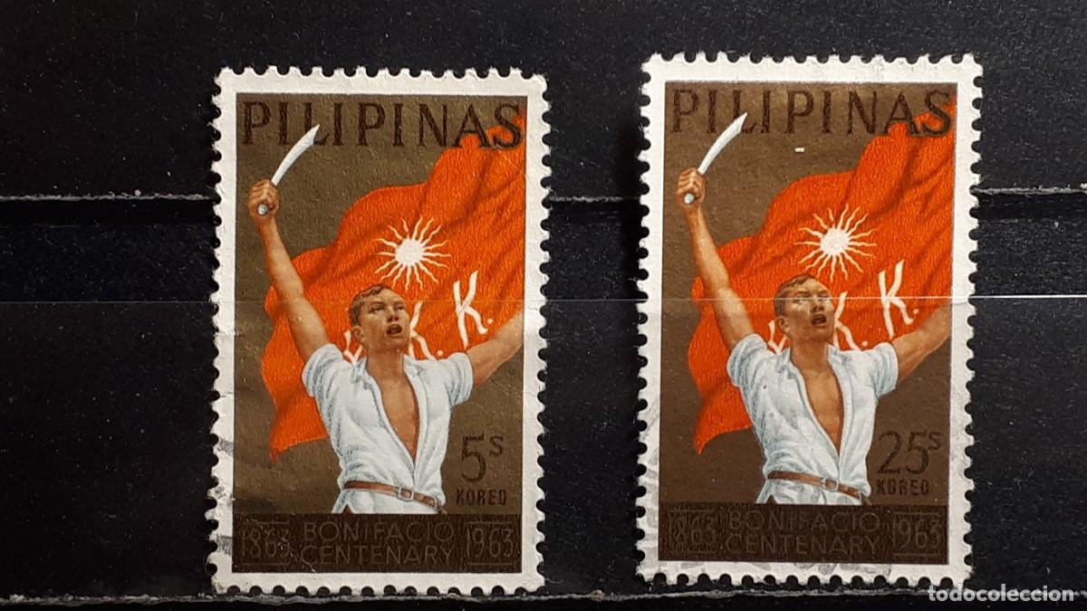 Sellos: FILIPINAS. A&Ntilde;O 1963. &deg;. YVERT 584, 586