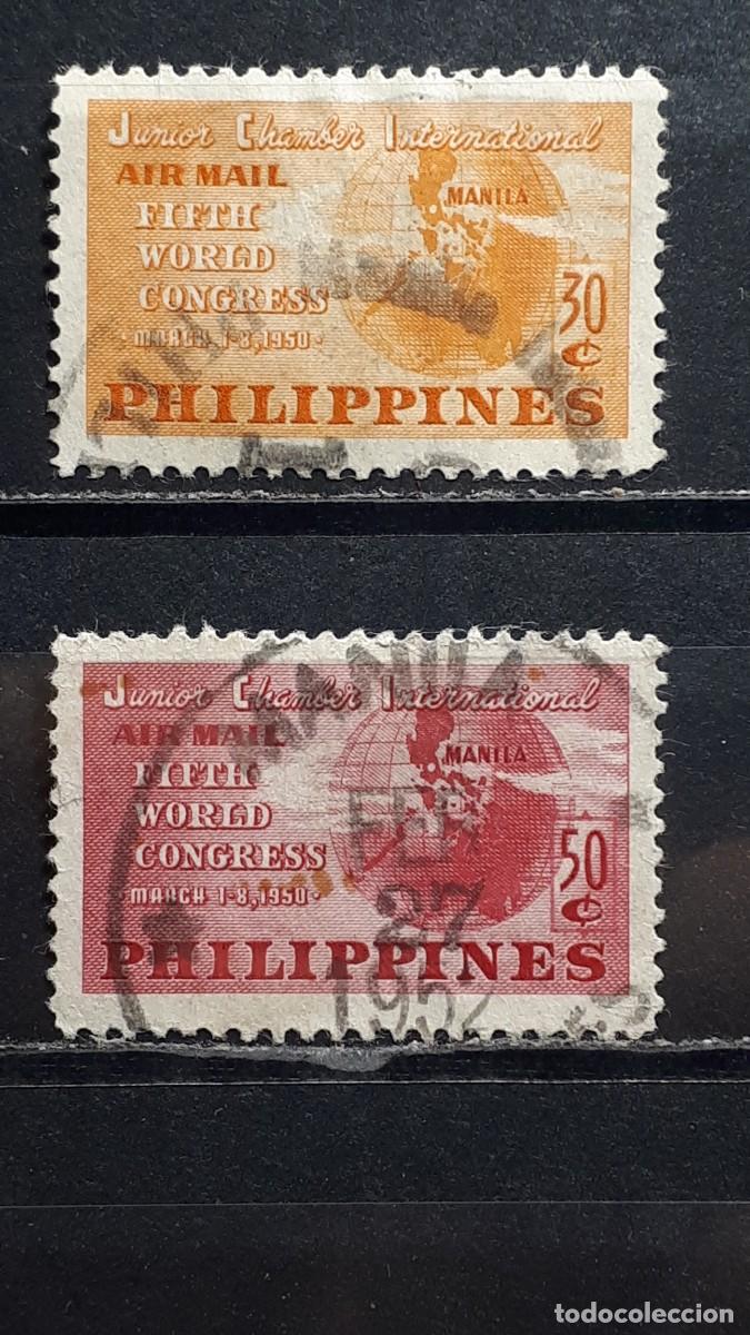 Sellos: FILIPINAS. A&Ntilde;O 1950. &deg;. Yvert A&eacute;reo 42/3
