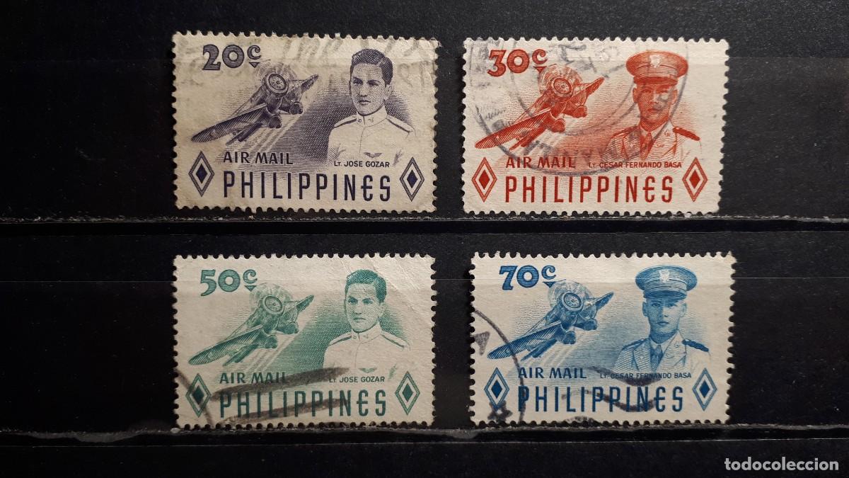 Sellos: FILIPINAS. A&Ntilde;O 1955. &deg;. YVERT A&eacute;reo 51/4