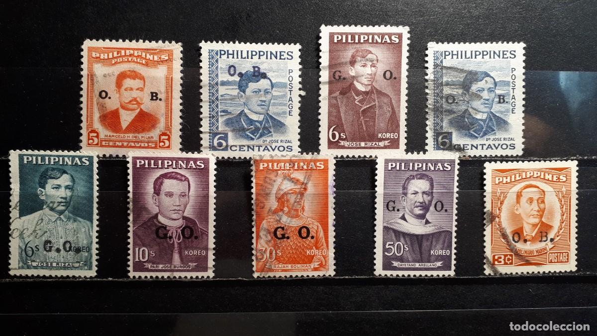 Sellos: FILIPINAS. A&Ntilde;O 1959-62.&deg;. YVERT Servicios 87/8, 90/2, 94