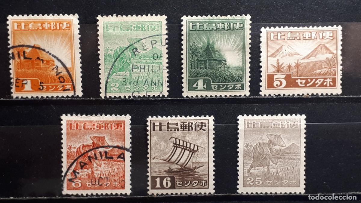 Sellos: FILIPINAS, OCUP. JAPONESA. A&Ntilde;O 1943. &deg;. YVERT 15/9, 22, 25