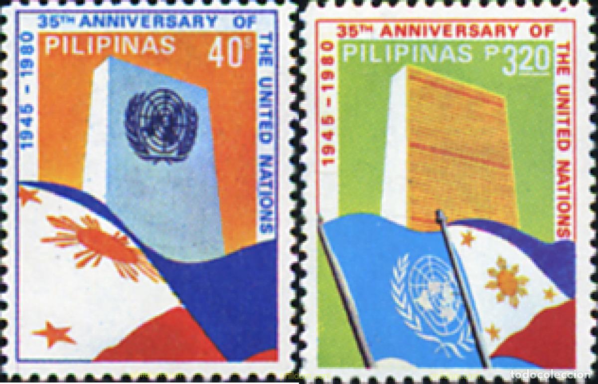 Sellos: 313263 MNH FILIPINAS 1980 35 ANIVERSARIO DE NACIONES UNIDAS