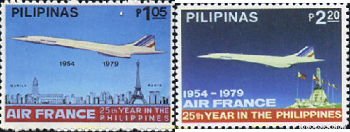 Sellos: 313247 MNH FILIPINAS 1979 25 ANIVERSARIO DEL PRIMER VUELO PARIS - MANILA