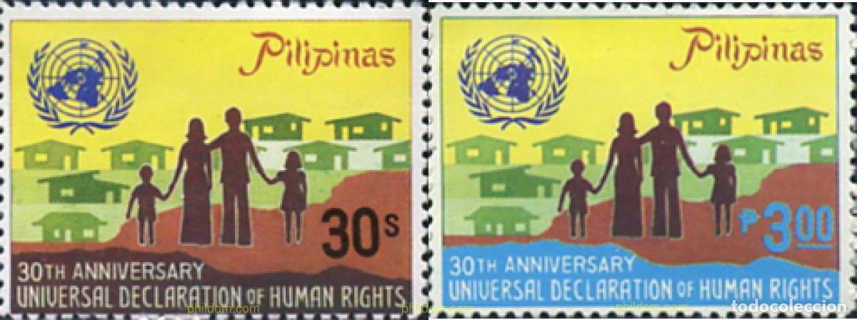 Sellos: 313238 MNH FILIPINAS 1979 DECLARACION DE LOS DERECHOS HUMANOS