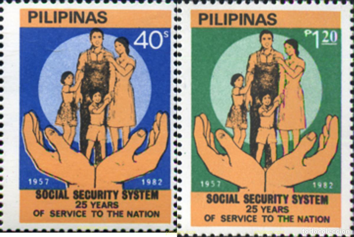 Sellos: 313297 MNH FILIPINAS 1982 25 A&Ntilde;OS DE SEGURIDAD SOCIAL