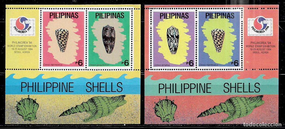Sellos: FILIPINAS 1994, HOJAS BLOQUE Ivert 80/81 - PHILAKOREA 94. MNH.