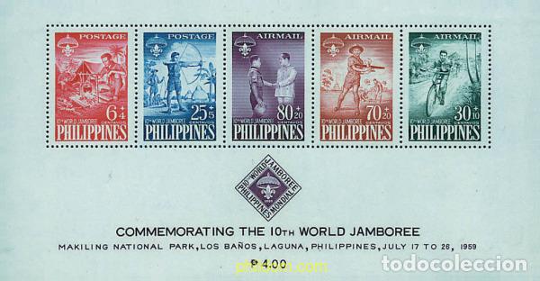 Sellos: 87417 MNH FILIPINAS 1959 10 JAMBOREE MUNDIAL EN MANILA