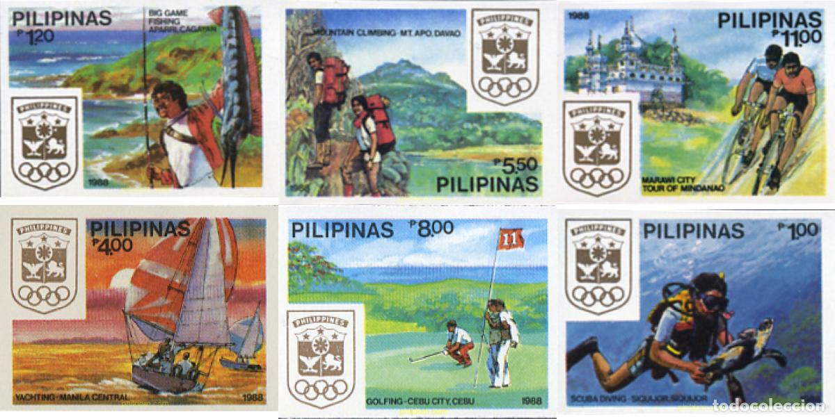 Sellos: 7068 MNH FILIPINAS 1988 SEMANA OLIMPICA