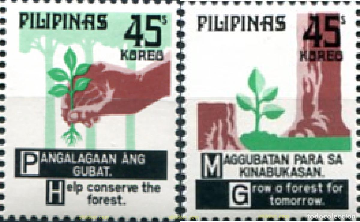 Sellos: 633129 MNH FILIPINAS 1975 FLORA ENDEMICA -PROTECCION DE LOS BOSQUES