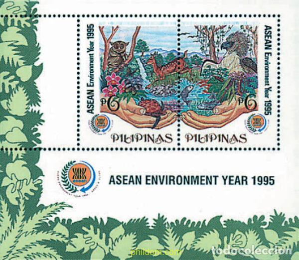 Sellos: 88973 MNH FILIPINAS 1995 A&Ntilde;O DEL MEDIO AMBIENTE DEL SURESTE ASIATICO