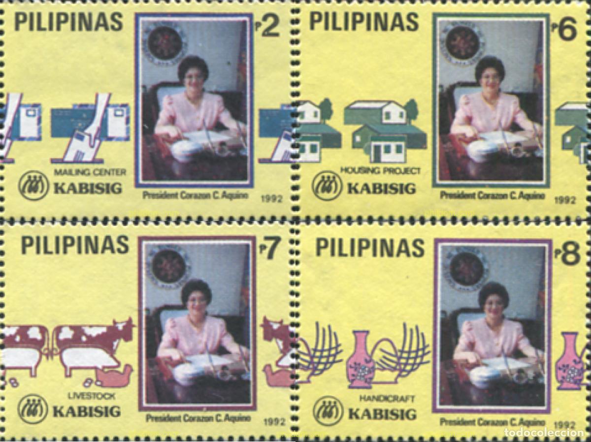 Sellos: 30559 MNH FILIPINAS 1992 PROYECTOS GUBERNAMENTALES PARA LA MEJORA DEL NIVEL DE VIDA.