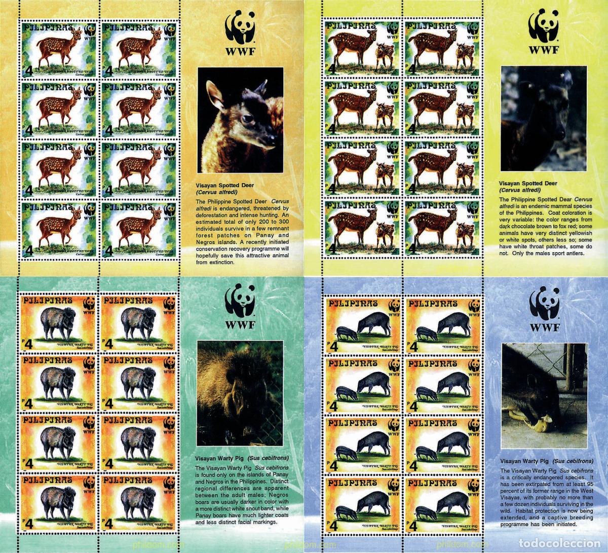 Sellos: 12813 MNH FILIPINAS 1997 CIERVO MANCHADO DE FILIPINAS, CERDO VERRUGOSO DE BISAYAS