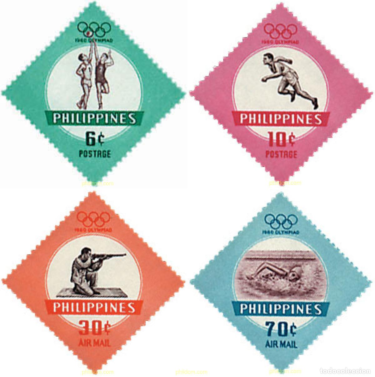 Sellos: 52176 MNH FILIPINAS 1960 17 JUEGOS OLIMPICOS VERANO ROMA 1960