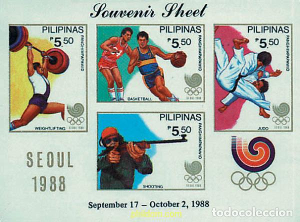 Sellos: 52179 MNH FILIPINAS 1988 24 JUEGOS OLIMPICOS VERANO SEUL 1988