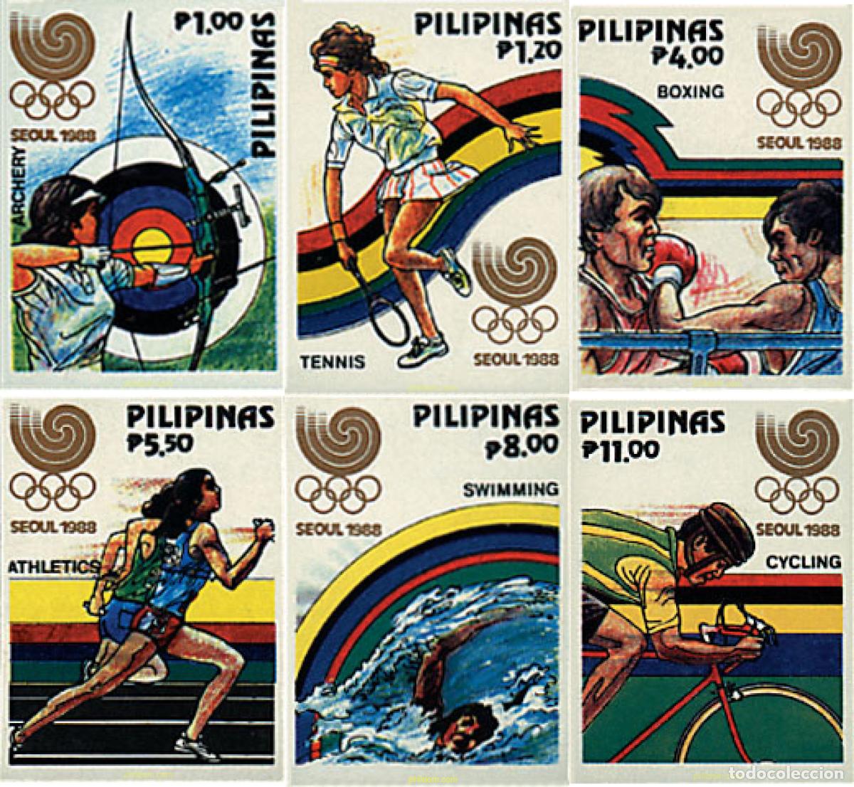 Sellos: 16532 MNH FILIPINAS 1988 24 JUEGOS OLIMPICOS VERANO SEUL 1988